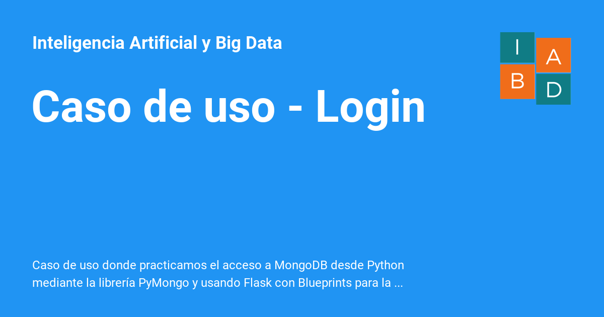 Caso de uso - Login - Inteligencia Artificial y Big Data