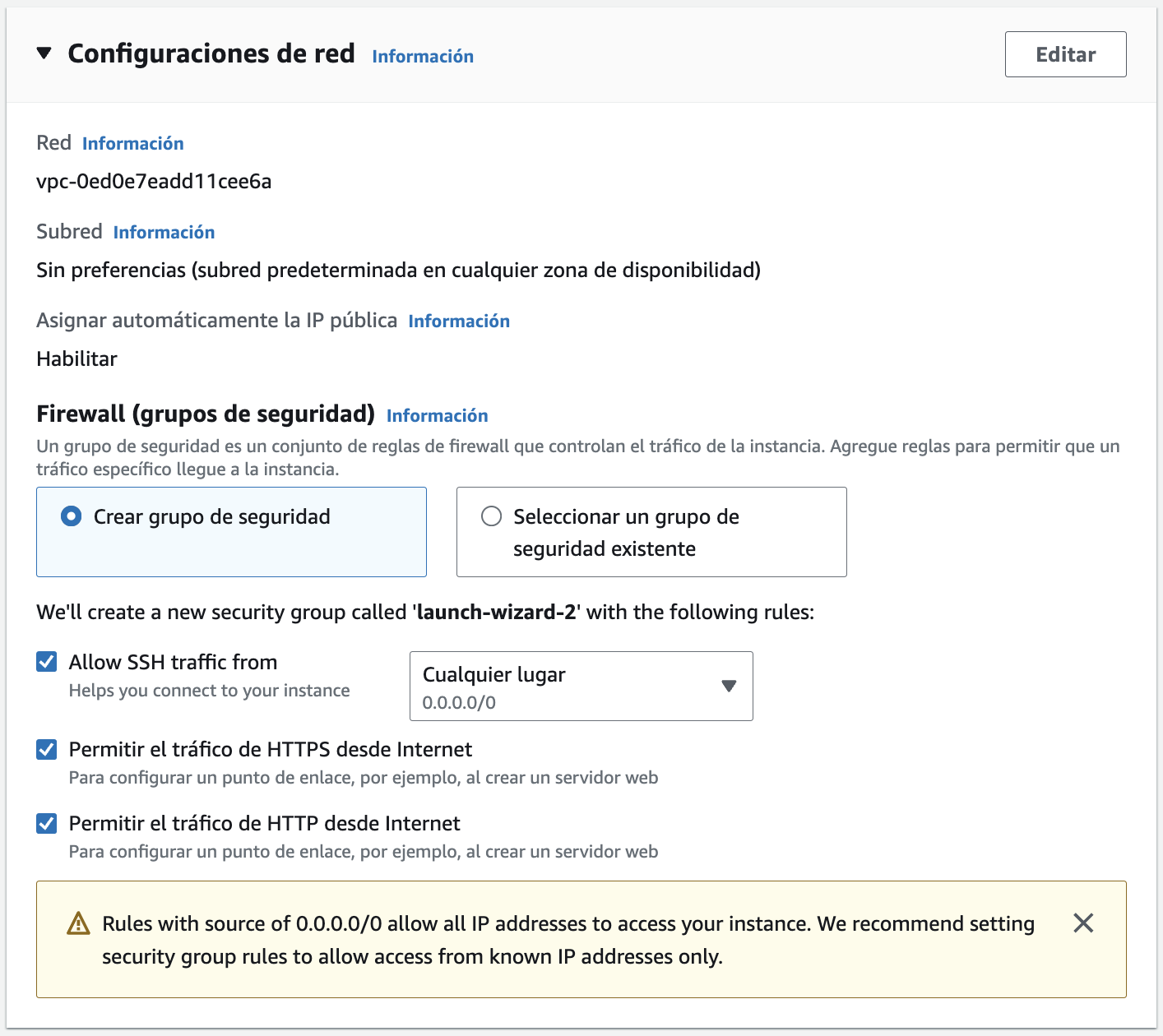 Paso 4 - Configurando la red