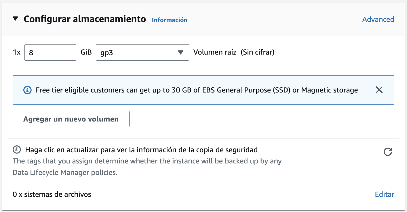 Paso 5 - Almacenamiento