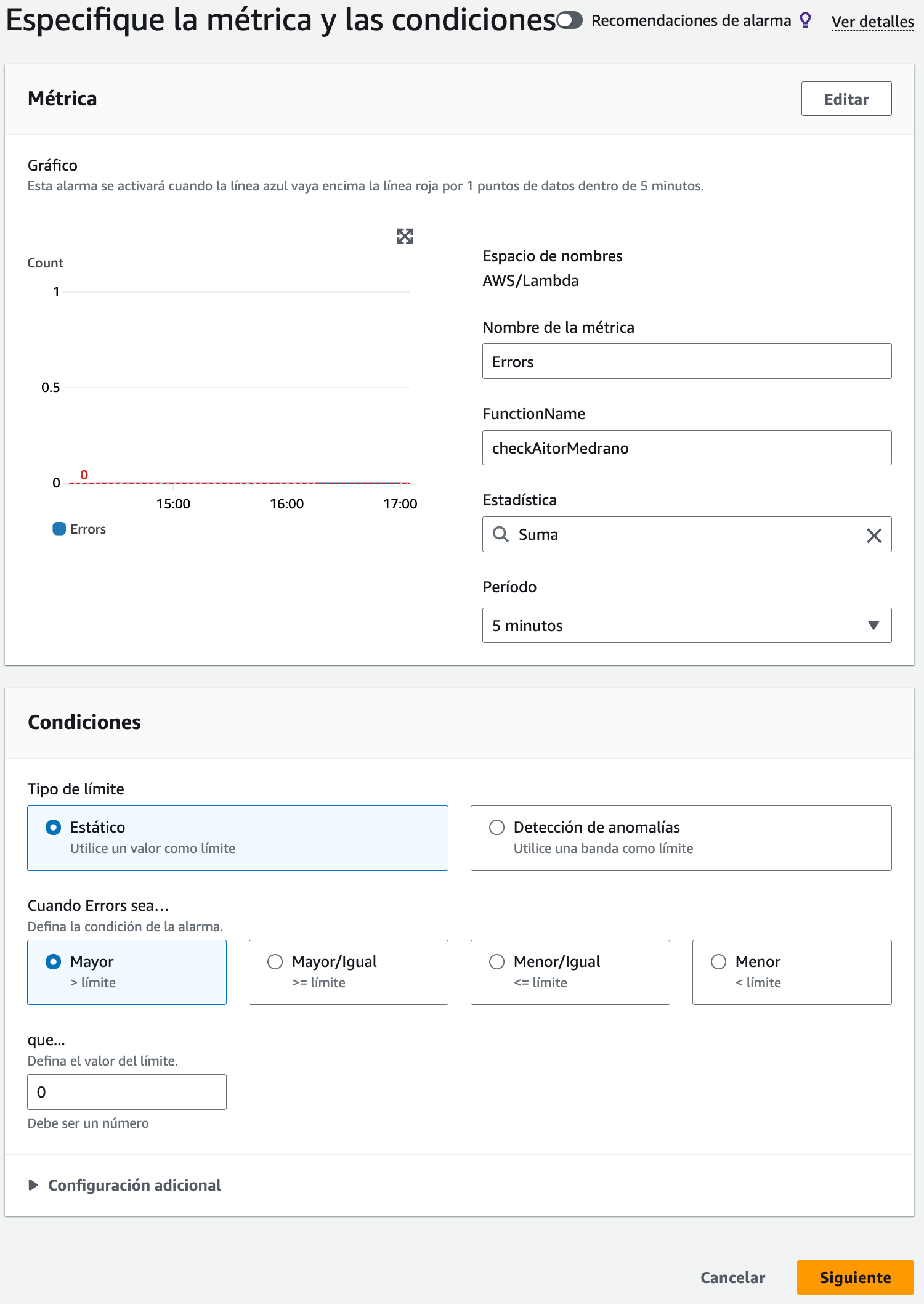 Configuramos la alarma