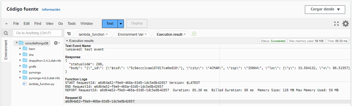 Probando el acceso a MongoDB