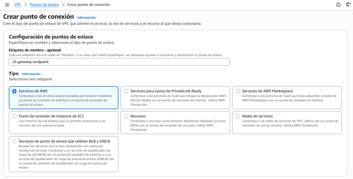 Endpoint S3 en la VPC