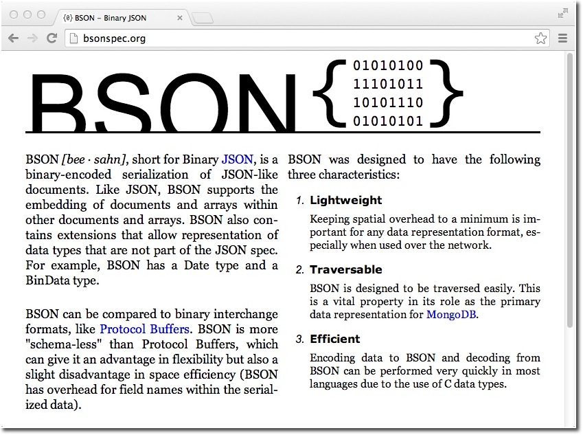 Especificación BSON